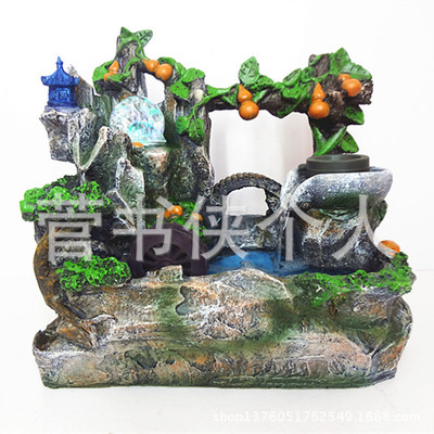 【五福臨門招財風(fēng)水輪擺件假山流水噴泉盆景霧化加濕器開業(yè)喬遷禮品】價格,廠家,圖片,噴泉設(shè)備,一江春水館-